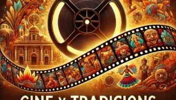 DALL·E 2025-01-09 19.46.19 – A captivating thumbnail design showcasing the theme of cinema preserving cultural traditions. The image features a film reel unrolling into a vibrant