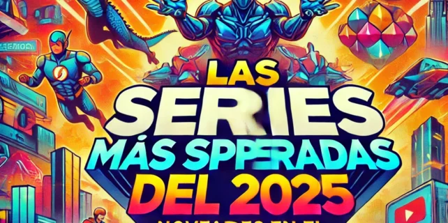 DALL·E 2025-01-10 16.50.06 – A vibrant and eye-catching thumbnail for a YouTube video titled ‘Las series más esperadas del 2025_ Novedades en el mundo del streaming.’ The design i